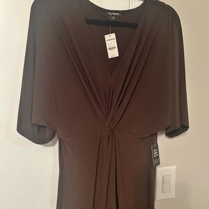 Express Chocolate Brown Midi Dress Made in USA